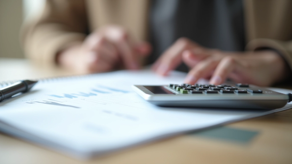 Kalkulačka a papír s čísly, představující výpočet dostupnosti bydlení